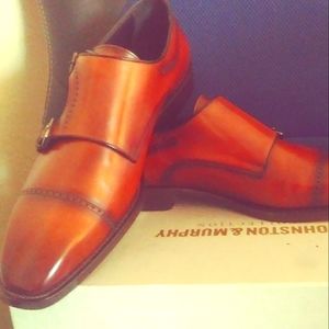 Johnston & Murphy Parkes Dbl Monk in Tan 10M [NiB]